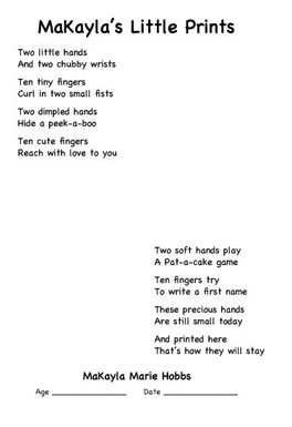 little prints poem poems handprints