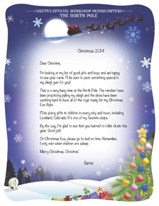 personalised letter from santa clause